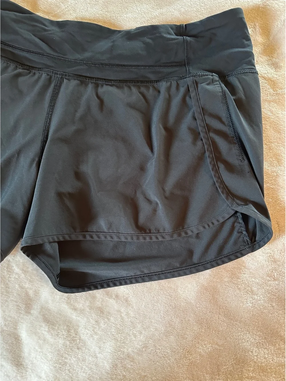 Lululemon Black Athletic Running Shorts with Back Zip Pocket – Size 10
